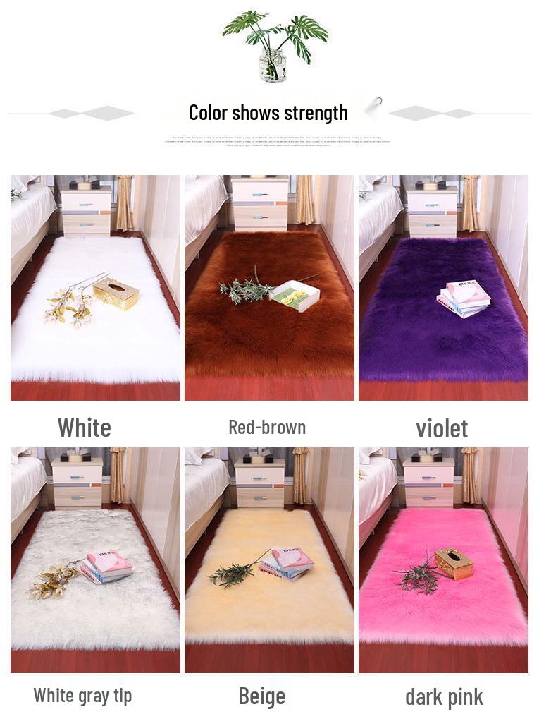 European Style Faux Wool Long Pile Carpet - Full Coverage for Living Room or Bay Window