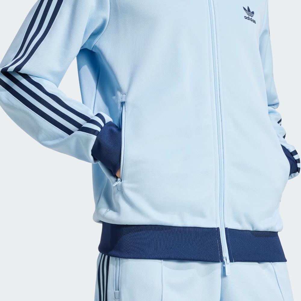 adidas Originals Adicolor Classics Beckenbauer Striped Zip-Up Long Sleeve Jacket Men Jacket Blue JP2521
