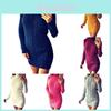 Sexy Autumn And Winter Knit Dress Slim Fit And High Collar Twist Design