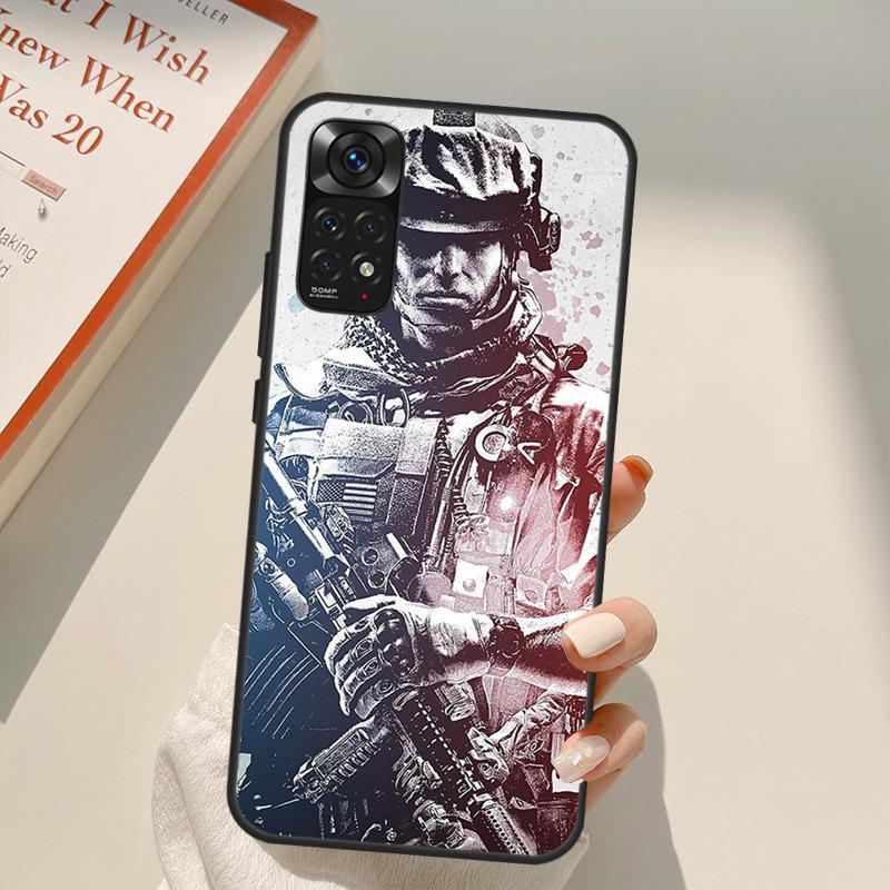 Army Soldier Special Forces Case For Xiaomi Redmi Note 11 10 9 8 Pro Note 11S 10S 9S 8T K50 K40 9A 9C 10A 10C Cover
