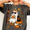 Cute Ghost Fall Shirt Comfort Colors® Cozy Autumn Vibes Pumpkin Spice Latte Cat Lover Gift Cute Spooky Season Boo Chill Halloween Party Tee