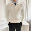 Men's Polo Lapel Sweater: Half-Zip, Loose Fit, Heavy, Korean Style, Autumn/Winter 2022.