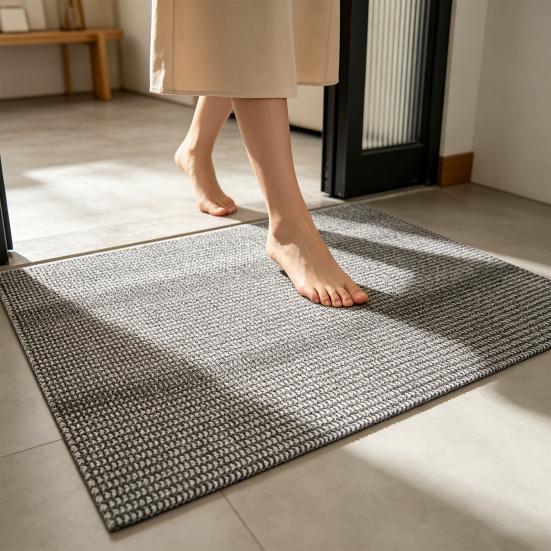 yangyizhi Entrance Rug, Solid Color Anti-Slip Absorbent Washable Door Mat for Bathroom Living Room Kitchen