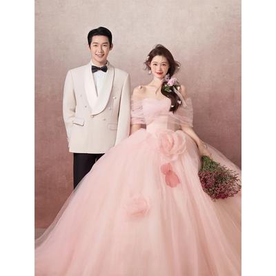 New Pink Dream Color Dress  French Wedding Dress Sweet Dress Wedding Dress Male Skirt Women