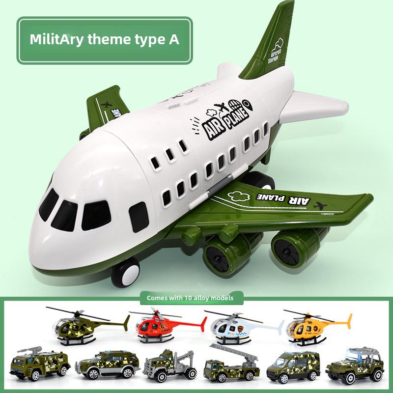 Grand ensemble de jouets d'avion pour enfants avec voitures à inertie