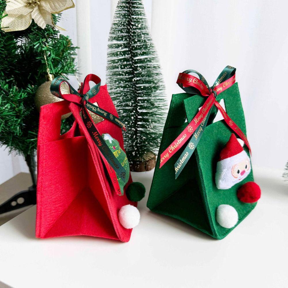 2PCS Thickened New Year Gift Bag Felt Cloth Felt Candy Pouch Christmas Gift Bag Family Gathering