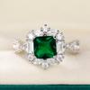 New Gorgeous Square Green Cubic Zirconia Rings for Women New 2022 Fashion Luxury Female Ring Anniversary Gift Party Jewelry