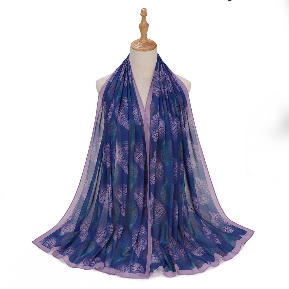 New Designs Printed Hijab Chiffon Scarfs For Women Scarves Muslim Fashion Turbans Malaysian Muslim Hijabs Wraps Ramadan Turban