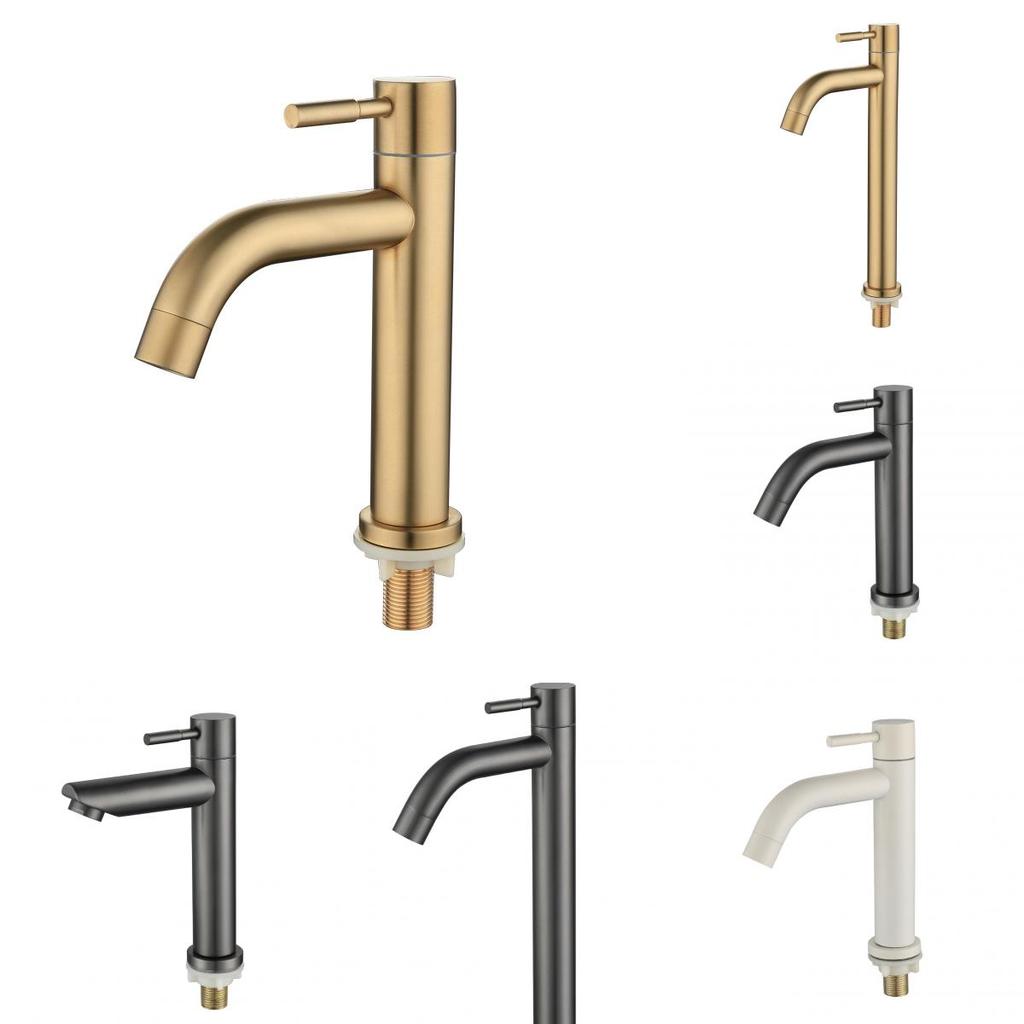 Modern Minimalist Stainless Steel Bathroom Sink Faucet With Single Handle For Home Use