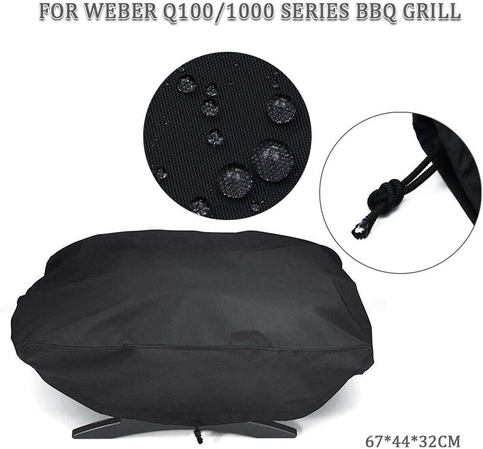 Grill Cover Garden Waterproof Anti Dust Protective Outdoor Windproof Accessories BBQ Stove Shield UV Resistant Polyester Portable for Weber 7110 Q100