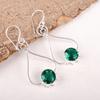 Green Emerald Gemstone Earring Jewelry, Handmade Gorgeous Silver Earring, 925 Sterling Silver Jewelry For Wedding Gift