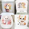 Cute Cat Bathroom Toilet Stickers Modern Decorative Home Stickers Waterproof Decal Self-adhesive