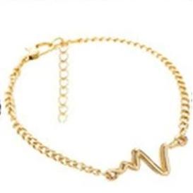 1 Pcs New Listing Fashion Personality Simple Design Heart Rate Electrocardiogram Chart Lightning Bracelet Couple Bracelet