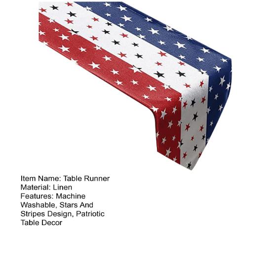 4th of July Table Runner Stars And Stripes Patriotic Table Decoration Table Runner for American Independence