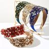 New Exaggerated Color Glass Drill Heavy Industry Headband Fashion Baroque Super Flash Retro Party Hair Accessories