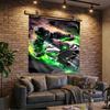 Rider Speeding Through Neon Lights Printed Tapestry, Wall Hanging,Livingroom, Dormitory, Large Wall Decor, Fabric Decor Fan Birthday Gifts