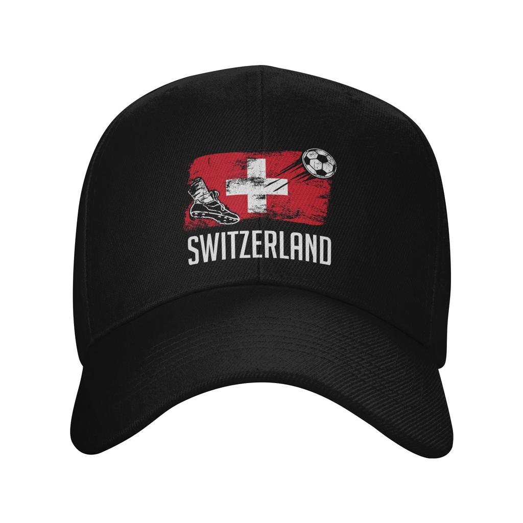 Swiss Switzerland Flag Cap Classic Snapback Hat For Unisex Adjustable Casual Headwear