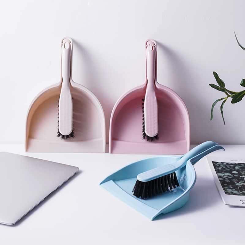 Small Broom and Dustpan Set Mini Hand Broom Dust Pan with Cleaning Brush Combo for Home Desktop Sofa Kitchen Keyboard