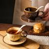 Vintage Ceramic Latte Flower Cup Home Ceramic Coffee Cup and Saucer Afternoon Tea with Saucer French Mug Drinking Utensils