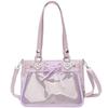 Rowaica Ita Bag, Large Capacity Shoulder Bag, Women's, 2-Way, ShoulderCrossbody Tote Bag, Oshikatsu (Purple)