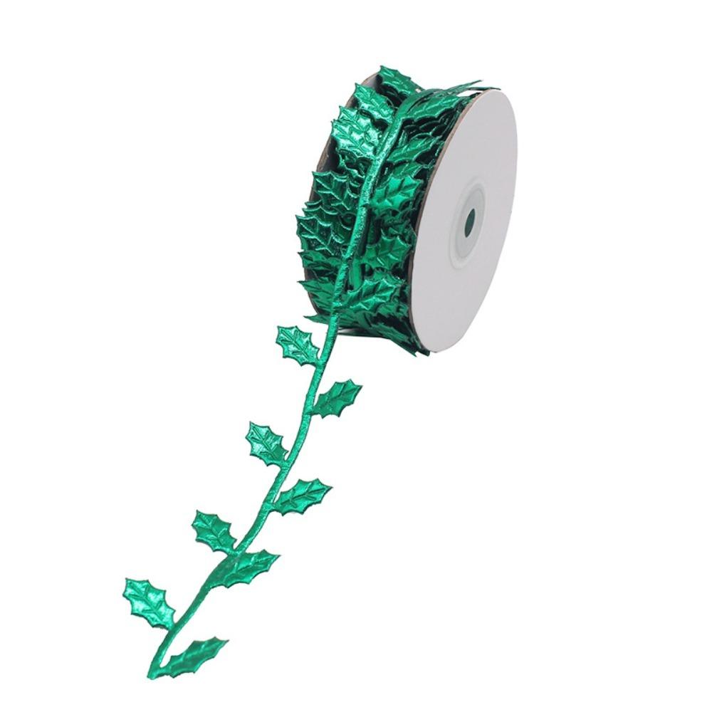 Ultrasonic Cut Maple Leaf Ribbon 10M Length Foliage Ribbon Satin Ribbon Christmas Decor