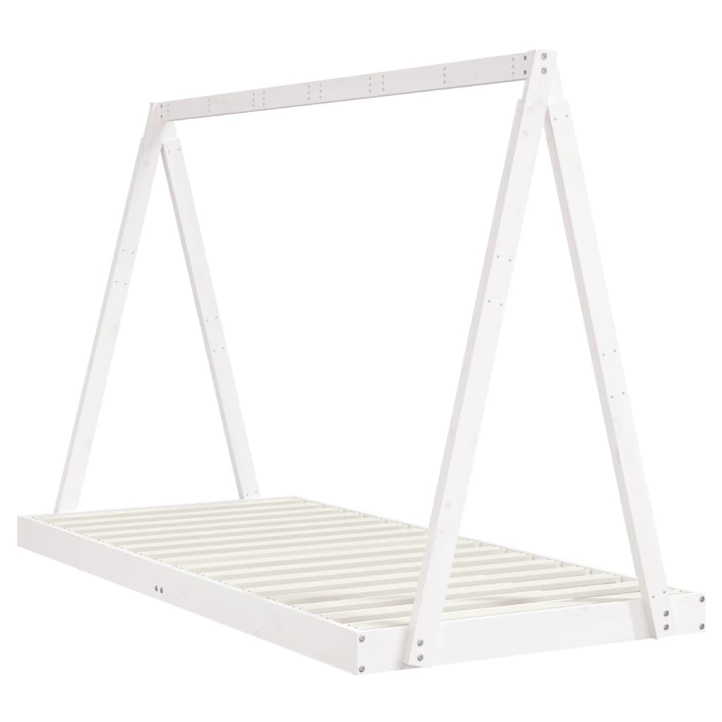 Kids  Bed White 90 x 200 cm Solid Pine Wood