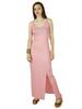 Langes dünnes Baumwoll-Maxikleid für Damen mit seitlichem Schlitz Bequemes individuelles Kleid
