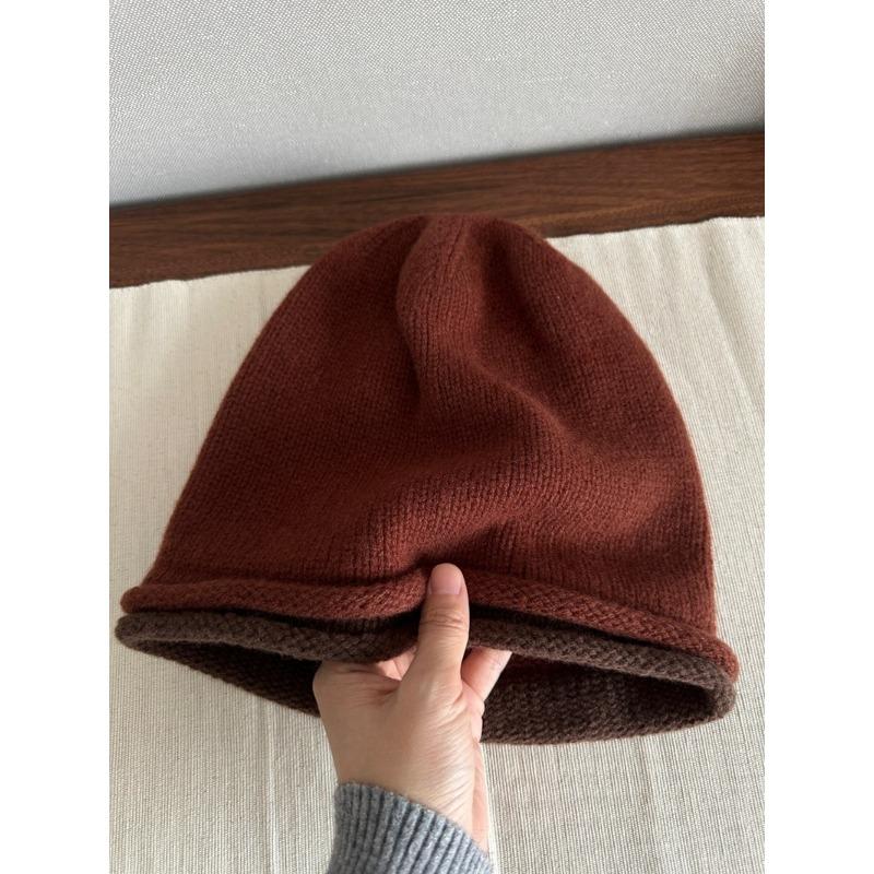 Pure Wool Pile Hat for Men and Women Loose Version Stretch Knitted Cold Hat European and American Style Double Sided Hat