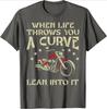 Biker When Life Throws You A Curve Motorcycle Pattern Design100 Cotton Oneck Short Sleeve Casual Printed Unisexs Tshirt