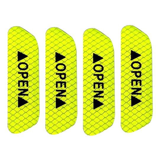 4Pcs OPEN Car Vehicle Door Reflective Safety Mark Warning Decals Sticker Decor