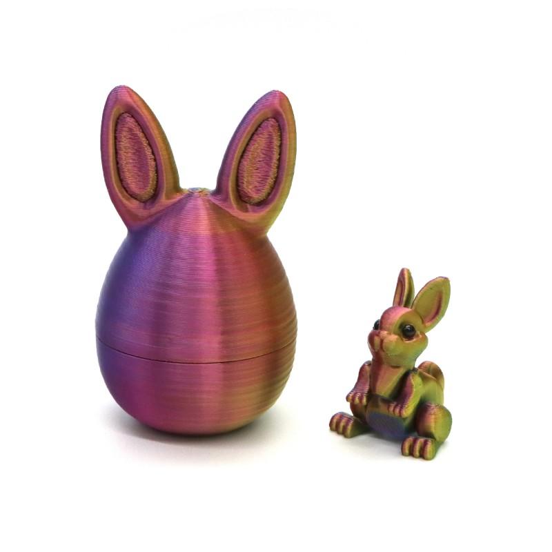 3D Printed Rabbit Eggs Ornament Easter Bunny Ornament Cute 3d Printing Easter Eggs Desk Accessories Easter Day Party Gift