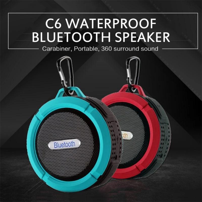 C6 Vodotesná prísavka reproduktora Mini Stereofónny reproduktor kompatibilný s Bluetooth Mini Outdoor Sports Mini