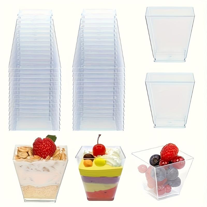 50pcs Mousse Cups: Dessert Spoon and Cup, Suitable for Birthdays, Weddings and Festive Parties - Hand Wash Only