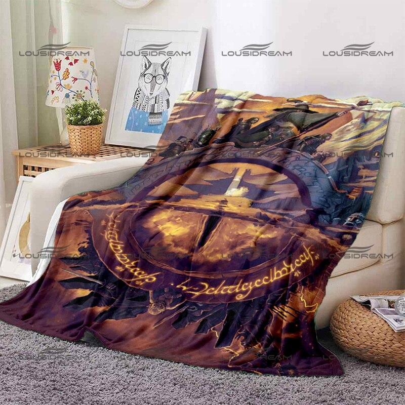 Klassieke filmelementen Decoratieve flanellen dunne deken Horror Eye of Sauron-patroondeken Draagbare thuisreis-kantoordeken