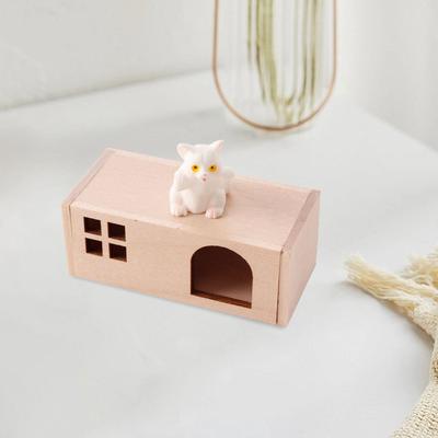 1/12 Dollhouse Miniature Pet House Figurine Accessory Props Scene Toy Festival Decoration Dolls