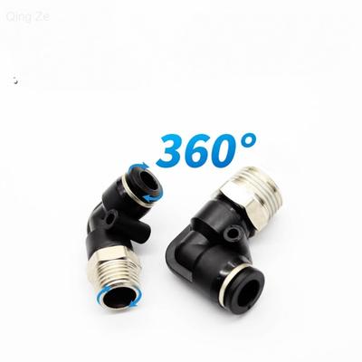 Externe schroefdraad Elleboog Snelkoppeling Doe-het-zelf Pneumatische Connector PL Serie