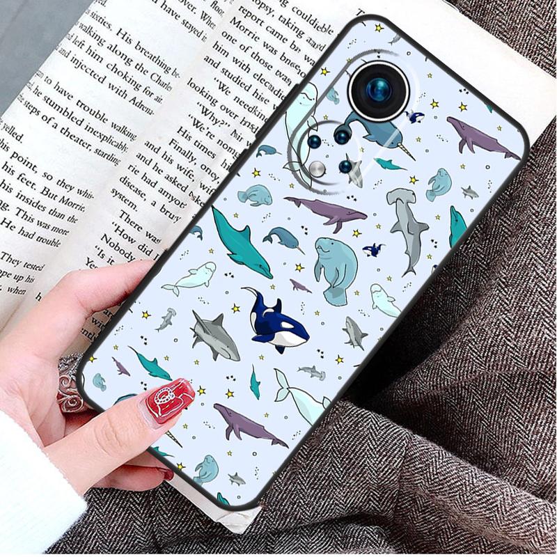 Capa Mar Baleia Narvais Para Honor Magic 8 6 7 Lite Honor 400 200 Pro 50 70 90 X8c X8b X9a X9c X9b X9d Win Capa