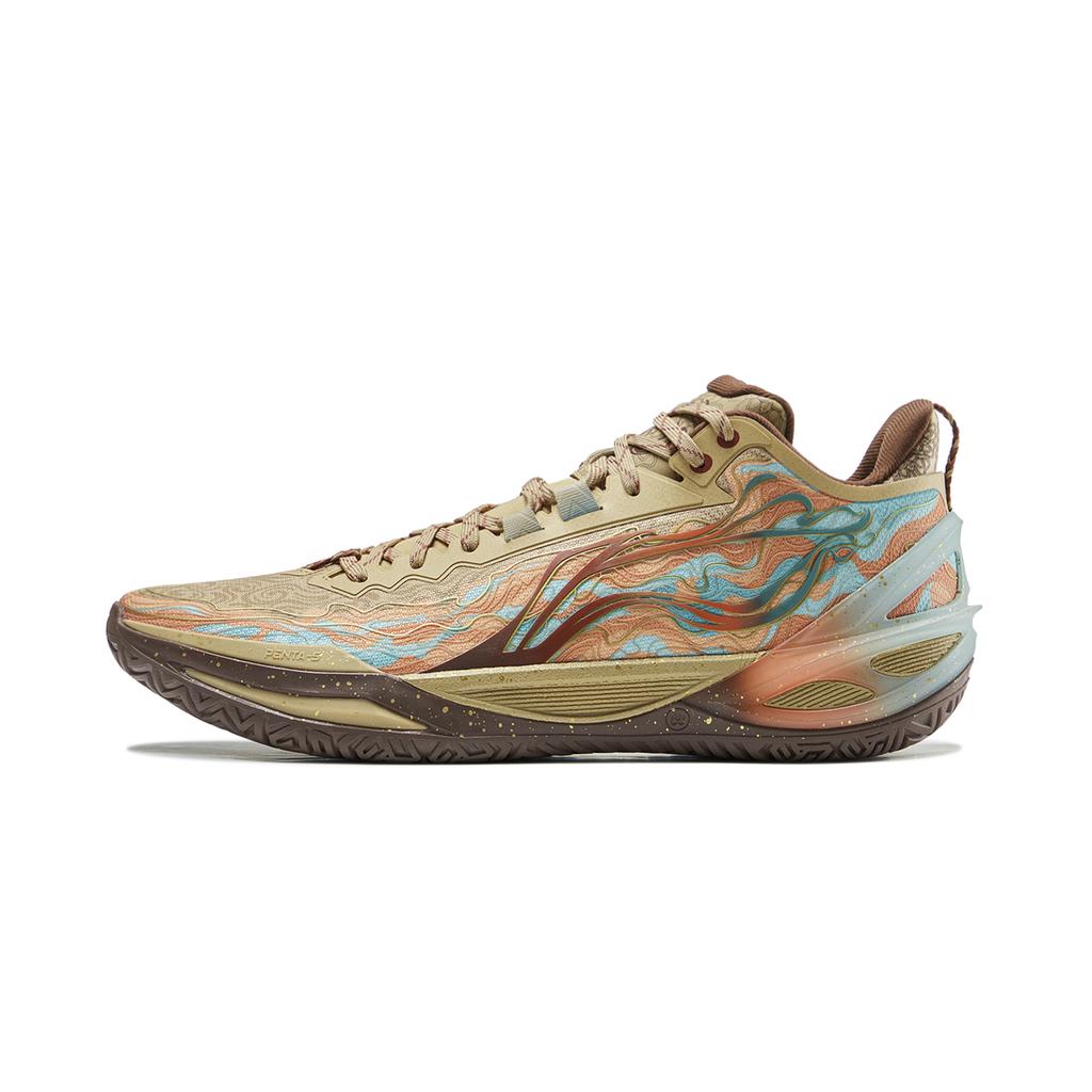Li Ning Blade 6 Slip Resistant, Abrasion Resistant, Rebound Low Top Basketball Shoes Men's Brown ABAV063-6