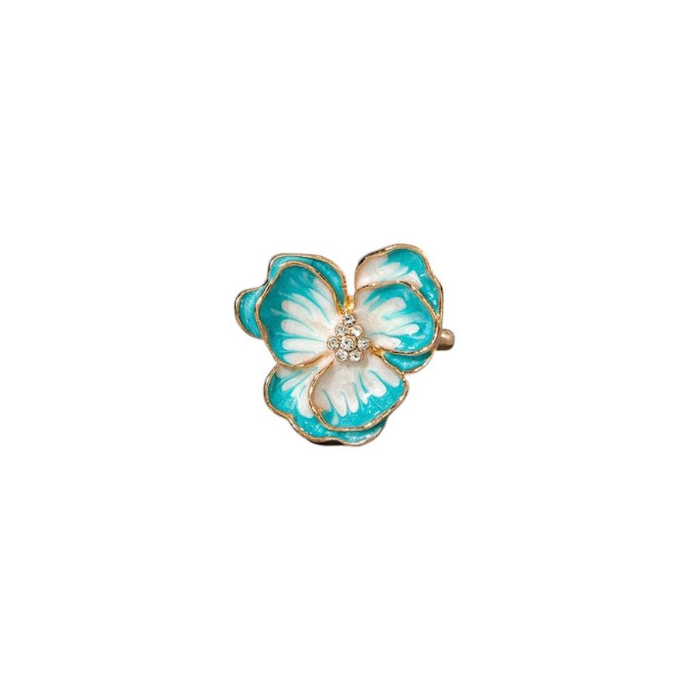 Dripping Oil Enamel Finger Ring Camellia Flower French Irregular Ring Creative Flower Ring Gift
