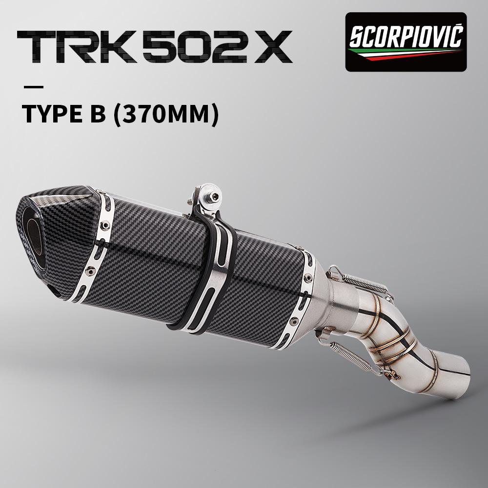 Motorcycle Exhaust For Benelli TRK502X 502X TRK 2019 2020 2021 Full Systems Moto Mid Link Pipe