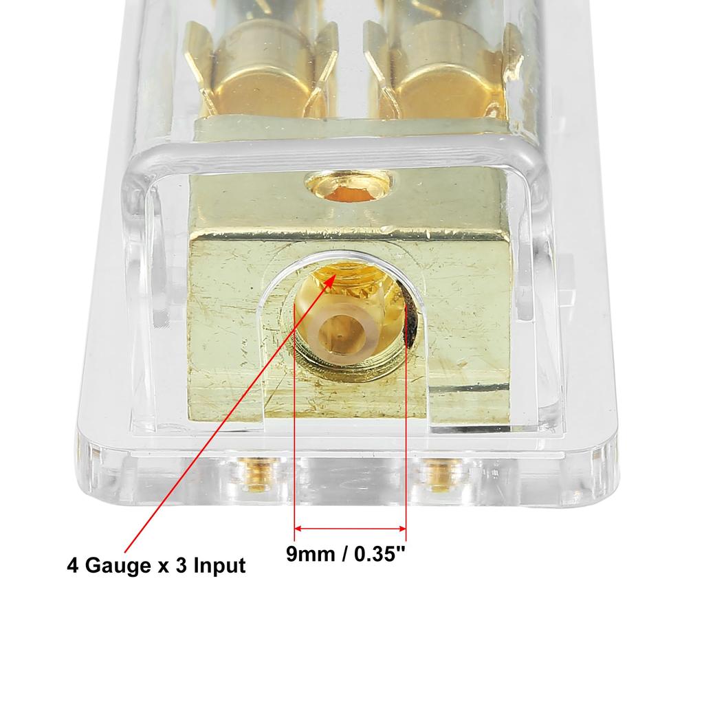 uxcell 4 8 AWG Gauge 60A AGU Fuse Holder 2 Way Distribution Block Car Audio Splitter