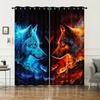 Set Of 2 Ice Fire Wolf Fashion Printed Curtains Bedroom Living Room Home Decoration Curtain Polyester Perfect For Area
