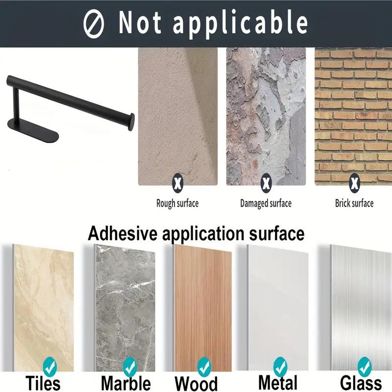 Self Adhesive Tssue Holder Punch-Free Roll Paper Holder Kitchen Hook Storage Holder Stainless Steel Wall Mount Towel Rack