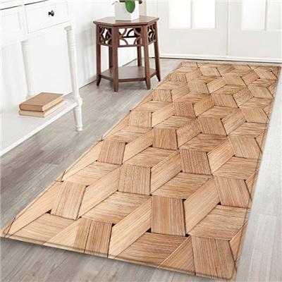 Geometric Wood Grain Kitchen Mat Floor Mat Carpet Door Mats Entrance Non-Slip Floor Rug For Living Rooms Kitchen Rug Carpet