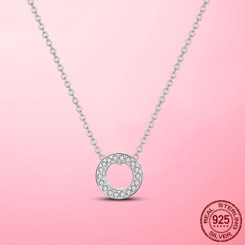 Trendy Circle Collier Chain Link Necklace For Women Cz Party Gift Copper Trendy Necklace Luxury Jewelry Collar