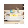 Coffee Table - MUVOE - 90x55x41 Cm - LED Lighting - 2 Drawers - Max Load. 30 Kg