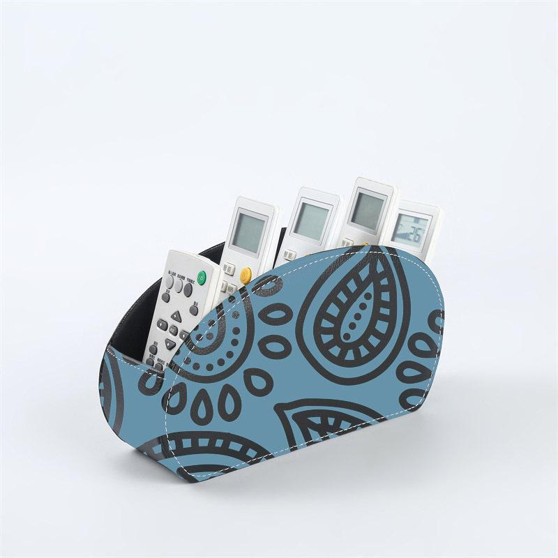 Boîte de rangement de bureau multifonctionnelle en cuir PU uni pour télécommandes et pinceaux de maquillage