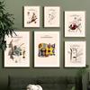 Abstract Geometry Lines Cat Works Vintage KScandinavian Art Poster and Print, Canvas Wall Decoration, Home Painting, Living Room