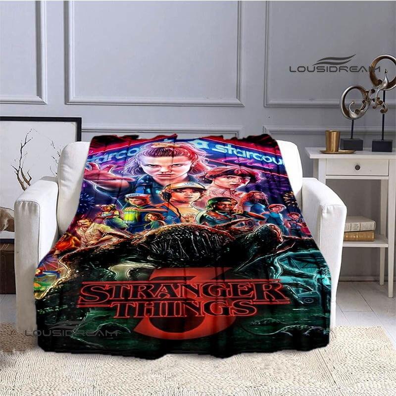 Stranger Things Classic Print Blanket Thin Blanket Flannel Soft and Comfortable Home Travel Blanket Birthday Gift Bed Blanket