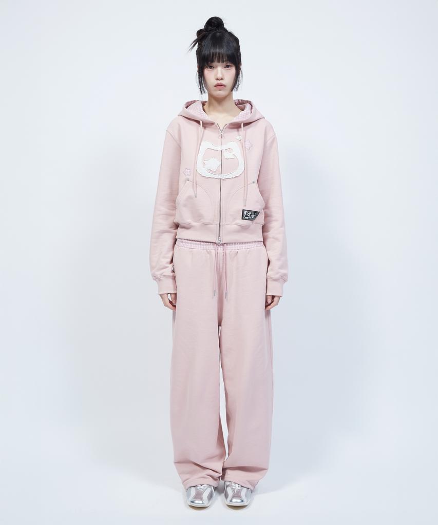 LMR Star Applique Point String Sweatpants Pink